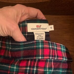 NWOT Vineyard Vines wool blend plaid holiday pants. Size 12